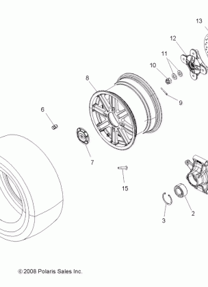 WHEELS REAR and HUB - A14TN5EAI (49ATVWHEELREAR10SPXP850)