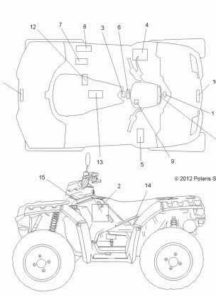 BODY DECALS - A14ZN5EFM (49ATVDECAL13SP550F)