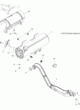 ENGINE EXHAUST - A14ZN8EAB / C / I / M / P / S (49ATVEXHAUST11SPXP850)