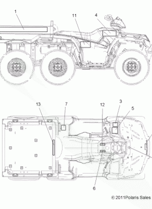 BODY DECALS - A14CF76FA (49ATVDECAL12SP8006X6F)