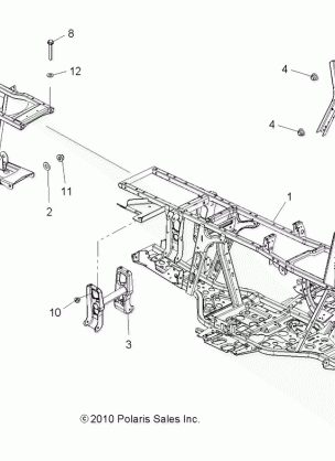 CHASSIS FRAME - A13CF76AA (49ATVFRAME116X6)