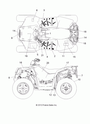 BODY DECALS - A13GH85AJ / EAK (49ATVDECAL13850SCRAM)