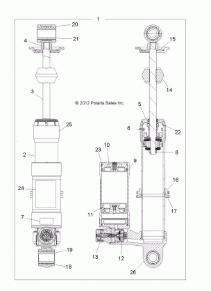 SUSPENSION SHOCK FRONT - A13GH8EAK (49ATVSHOCKFRT7043854)