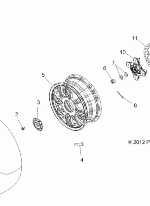 WHEELS FRONT and HUB - A13GH8EAK (49ATVWHEELFRT13850SCRAM)