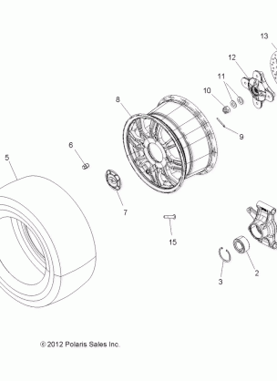 WHEELS REAR and HUB - A13GH8EAK (49ATVWHEELREAR13850SCRAM)