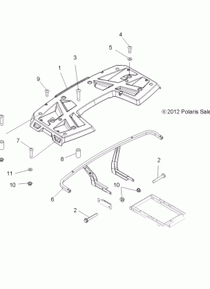 BODY REAR RACK - A13MB46FZ (49ATVRACKMTGRR13HAWK)