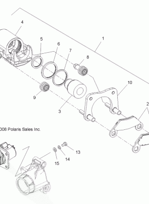 BRAKES REAR CALIPER - A13MB46FZ (49ATVBRAKERR09SP500)