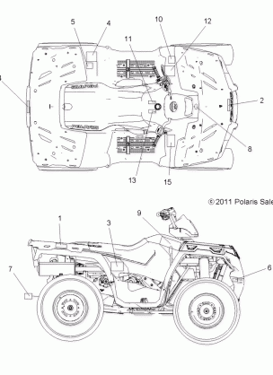 BODY DECALS - A13MB46FZ (49ATVDECAL12HAWK)