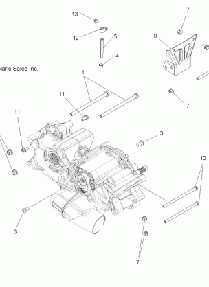 DRIVE TRAIN MAIN GEARCASE MOUNTING - A13MB46FZ (49ATVGEARCASEMTG13HAWK)