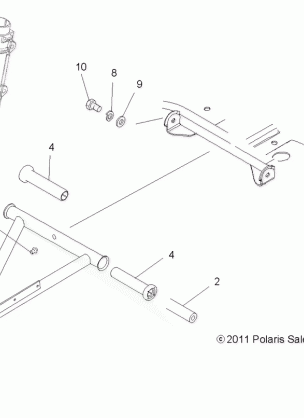 SUSPENSION A-ARM and STRUT MOUNTING - A13MB46FZ  (49ATVAARM11HAWK)