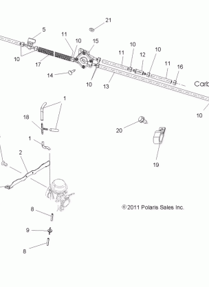 ENGINE CARBURETOR MOUNTING and FUEL LINES - A13MB46TH (49ATVCARBBRKT11HAWK)