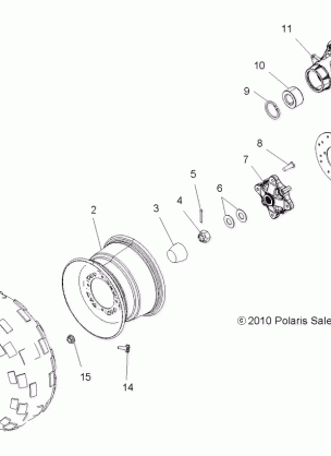 WHEELS REAR TIRE and BRAKE DISC - A13MB46FZ (49ATVWHEELREAR11SP500)
