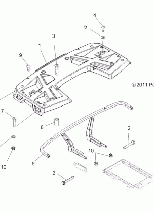 BODY REAR RACK - A13MH46AF / AX (49ATVRACKMTGRR12SP500F)