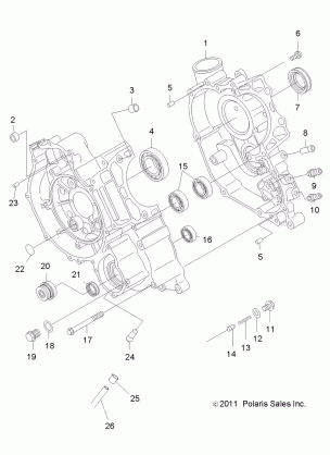 ENGINE CRANKCASE - A13MH46AF / AX / MS46AX (49ATVCRANKCASE12400)