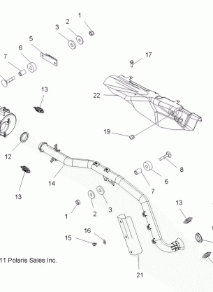 ENGINE EXHAUST - A13MH46AF / AX / MS46AX (49ATVEXHAUST12SP500)