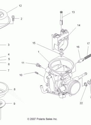 ENGINE CARBURETOR UPPER - A13MH50AJ / AQ / AX / AZ (49ATVCARBUPPER08SP500)