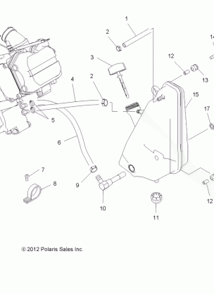 ENGINE OIL SYSTEM and OIL TANK - A13MH46AF / AX / MS46AX (49ATVOIL13HAWK)