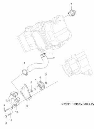 ENGINE WATER PUMP - A13MH46AF / AX / MS46AX (49ATVWATERPUMP12400)