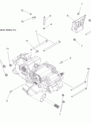 DRIVE TRAIN MAIN GEARCASE MOUNTING - A13MH46AF / AX / MS46AX (49ATVGEARCASEMTG13SP500)