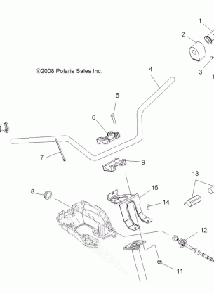 STEERING HANDLEBAR and CONTROLS - A13MH46AF / AX / MS46AX (49ATVHANDLEBAR09SP500)