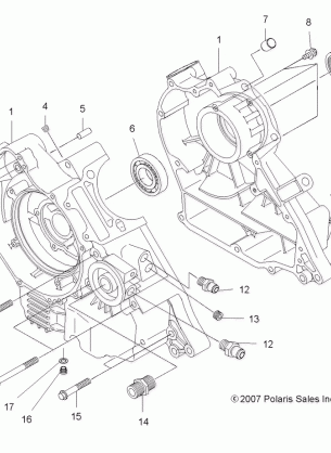 ENGINE CRANKCASE - A13NA32AA (49ATVCRANKCASE08TB)