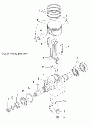 ENGINE CRANKSHAFT and PISTON - A13NA32FA (49ATVCRANKSHAFT08TB)