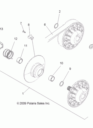 DRIVE TRAIN SECONDARY CLUTCH - A13NA32FA (49ATVCLUTCHDRIVEN10TBLZR)