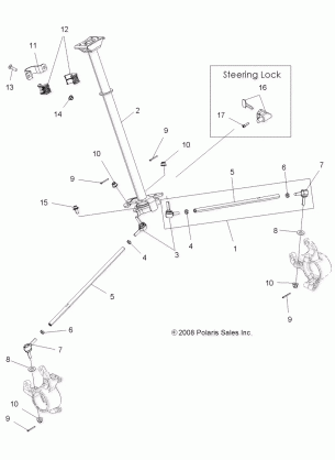 STEERING STEERING POST ASM. - A13TN55FA (49ATVSTEERING11SPX2550I)