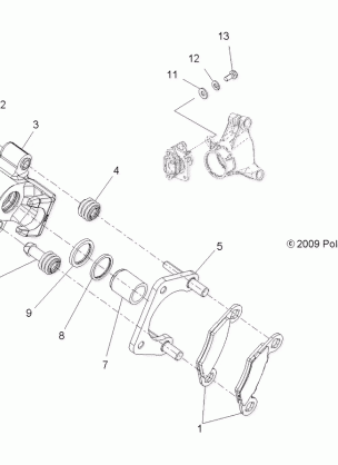 BRAKES REAR CALIPER - A13DH50AX / AZ (49ATVCALIPER10SP500TRG)