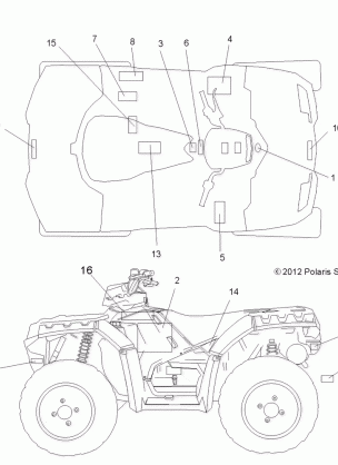 BODY DECALS - A13ZN55TA (49ATVDECAL13SP550)