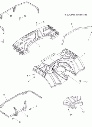 BODY REAR CAB and REAR RACK - A13ZN5EAD / K / L / T (49ATVCABRR13SPXP)