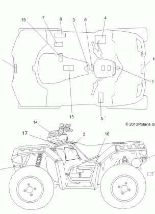 BODY DECALS - A13ZN85AA / AQ / AZ (49ATVDECAL13SP850XP)