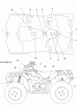 BODY DECALS - A13ZN8EAD / K / L / T (49ATVDECAL13SPXP850)