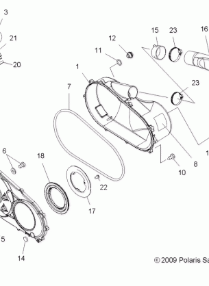 BODY CLUTCH COVER - A13EA32AA (49ATVCLUTCHCVR10TBLZR)