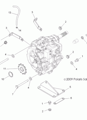 DRIVE TRAIN MAIN GEARCASE MOUNTING - A13EA32AA (49ATVTRANMTG10TB)