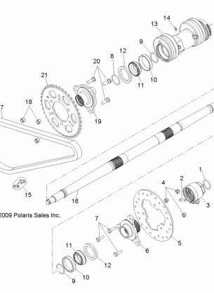 DRIVE TRAIN REAR AXLE and HOUSING - A13EA32AA (49ATVAXLE10TBLZR)