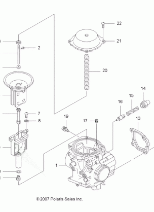 ENGINE CARBURETOR UPPER - A13EA32AA (49ATVCARBUPPER08TB)