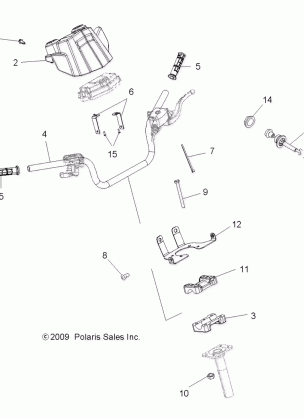 STEERING HANDLEBAR and CONTROLS - A13EA32FA (49ATVHANDLEBAR10BOSSI)