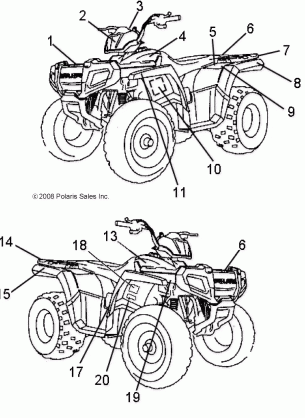 BODY DECALS - A12FA09AA (49ATVDECAL09SP90)