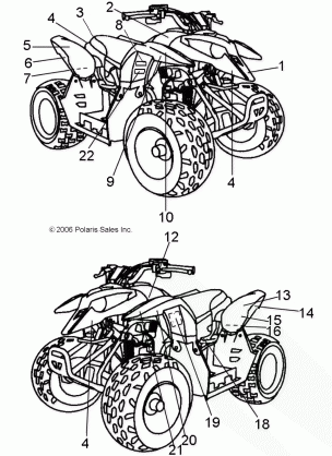 BODY DECALS - A12KA05AD / AF (49ATVDECAL09OUT50)