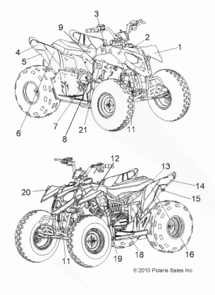 BODY DECALS - A12KA09AD / AF (49ATVDECAL11OUT90)