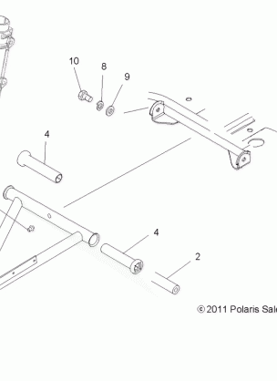 SUSPENSION A-ARM and STRUT MOUNTING - A12MB46FZ  (49ATVAARM11HAWK)