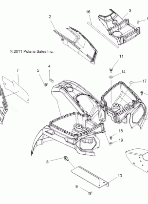 BODY FRONT CAB and SIDE PANELS - A12MB46FZ (49ATVCAB12SP400)