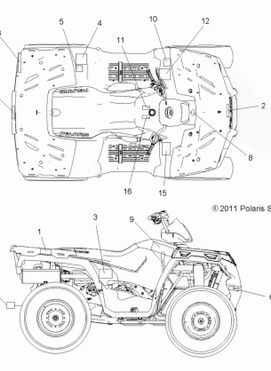 BODY DECALS - A12MH50AD / AO / AQ / AX / AZ (49ATVDECAL12SP500)