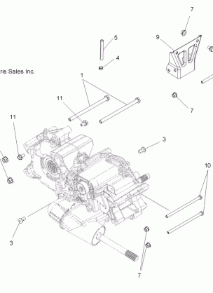 DRIVE TRAIN MAIN GEARCASE MOUNTING - A12MH50AD / AO / AQ / AX / AZ (49ATVGEARCASEMTG11SP500)