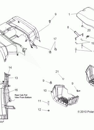 BODY REAR CAB SEAT and FOOTWELLS - A12MH76AD / AX / AZ (49ATVCABRR11SP800)