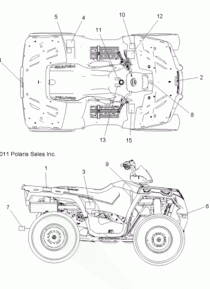 BODY DECALS - A12MH76AD / AX / AZ (49ATVDECAL12SP800EFI)