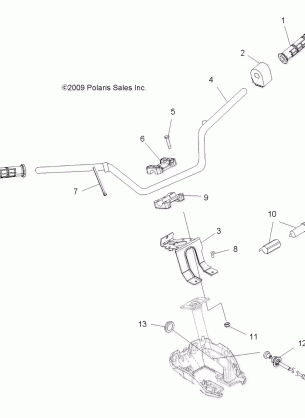 STEERING HANDLEBAR and CONTROLS - A12MH50FF / FX / FY (49ATVHANDLEBAR10SP500TRGI)