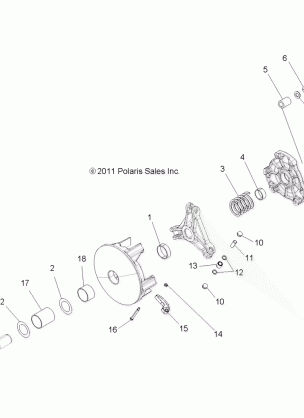 DRIVE TRAIN PRIMARY CLUTCH - A12MH76AD / AX / AZ (49ATVPRIMARY11SP800)