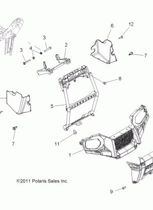 BODY FRONT BUMPER and MOUNTING - A12MH76AD / AX / AZ (49ATVBUMPER12SP500TRG)